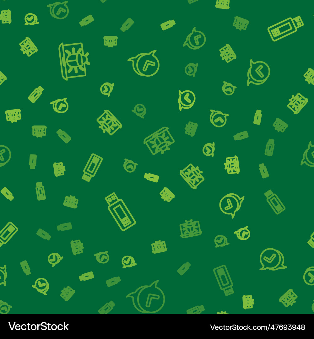 Set line system bug on monitor usb flash drive Vector Image