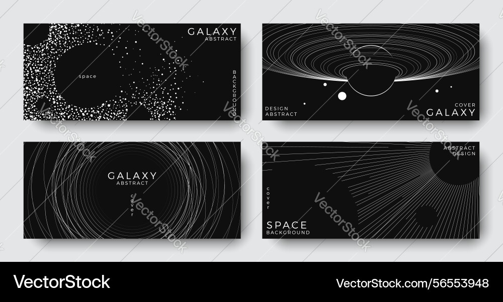 Set of abstract space horizontal backgrounds Set of abstract space horizontal backgrounds vector image