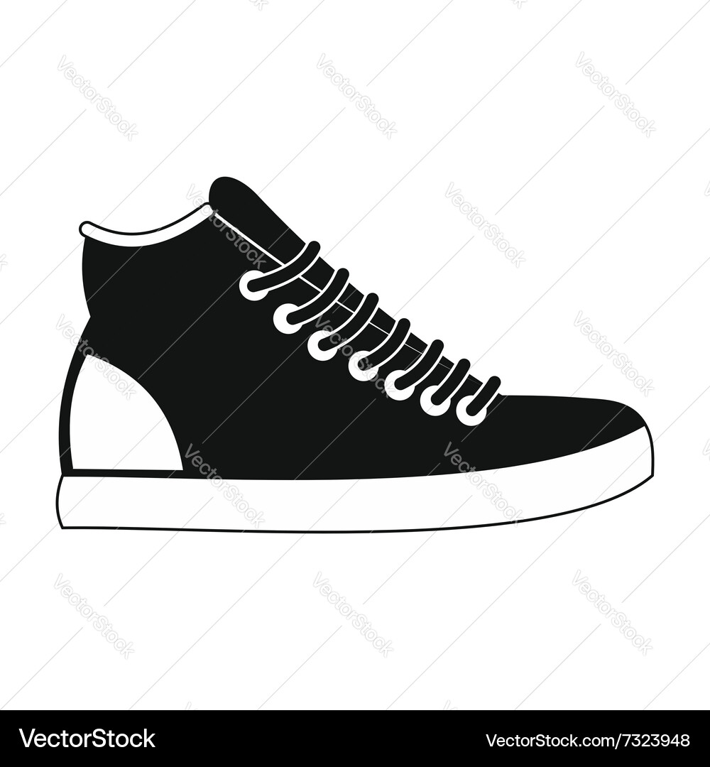 Sneakers black simple icon Royalty Free Vector Image