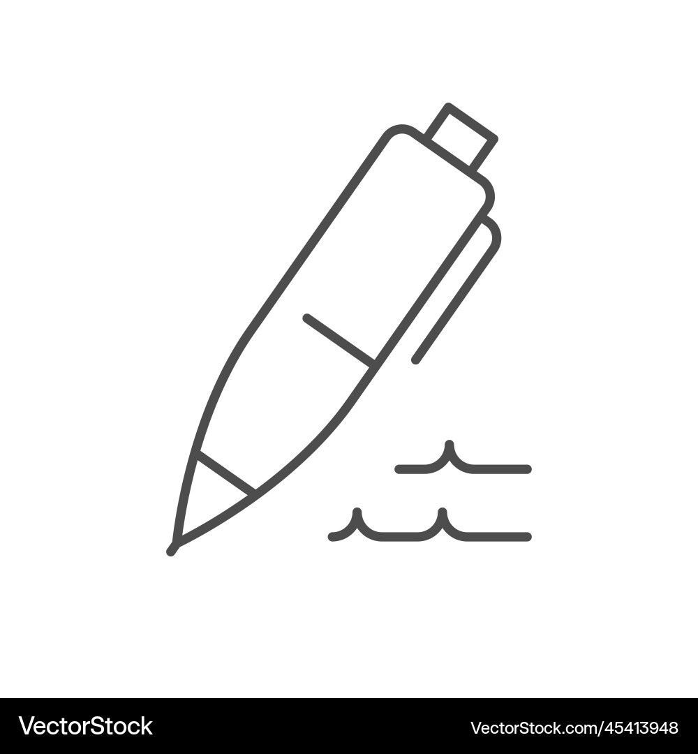 Writing process line outline icon Writing process line outline icon vector image