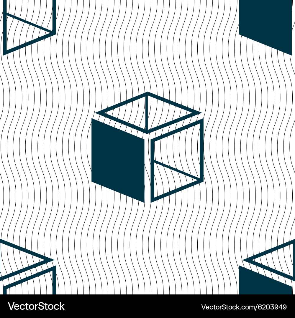 3d cube icon sign seamless pattern with geometric vector image