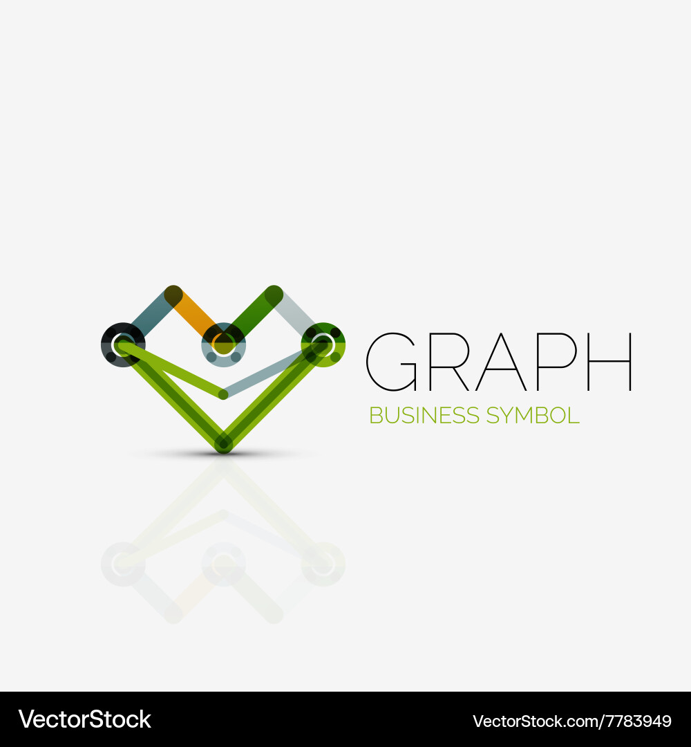 Abstract logo idea linear chart or graph vector image
