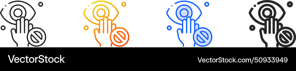 Avoid iconthin linear gradient blue stroke Vector Image