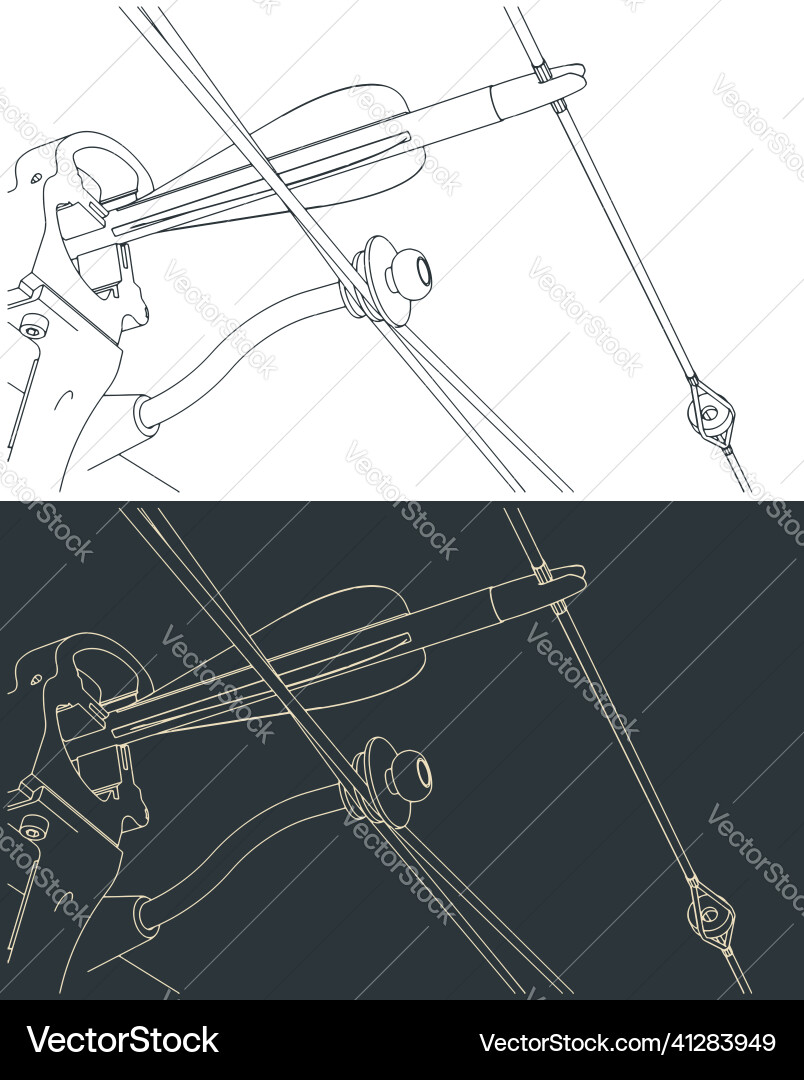 Bowstring and bow shelf close-up Vector Image