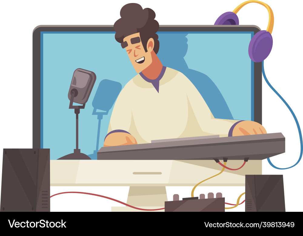 Cartoon blogger Cartoon blogger vector image