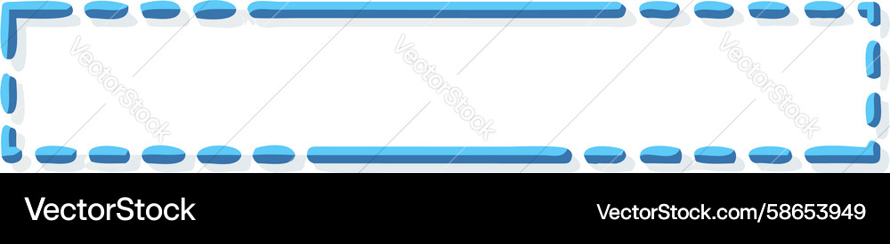 Clean dashed blue rectangle frame design Vector Image