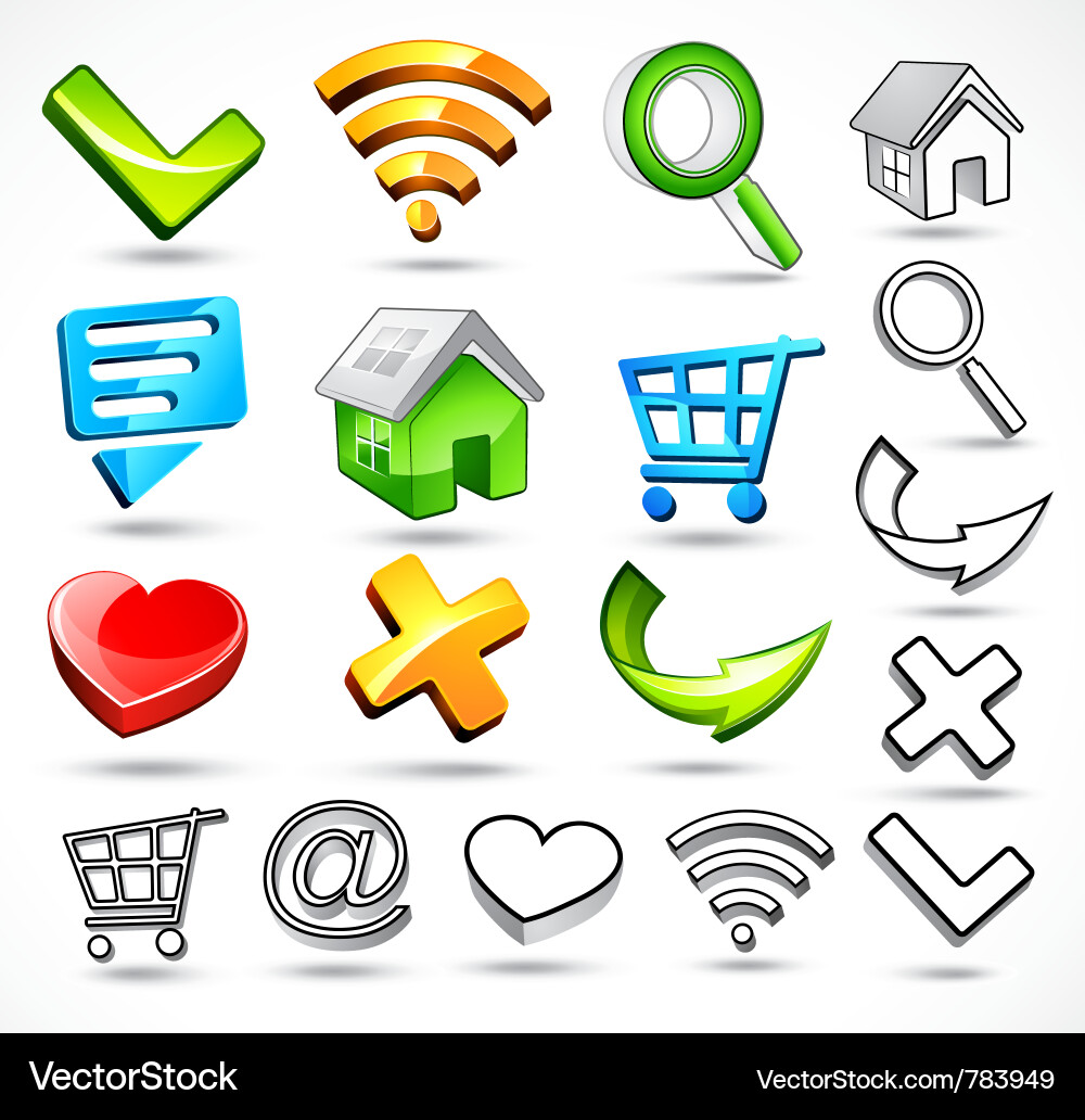 Computer symbols and icons vector image