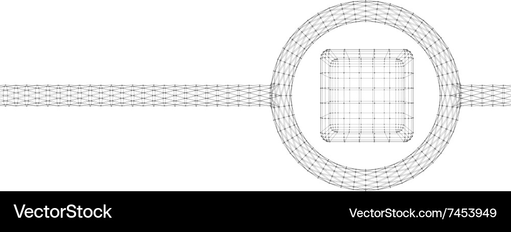 Cube of lines and dots molecular lattice vector image
