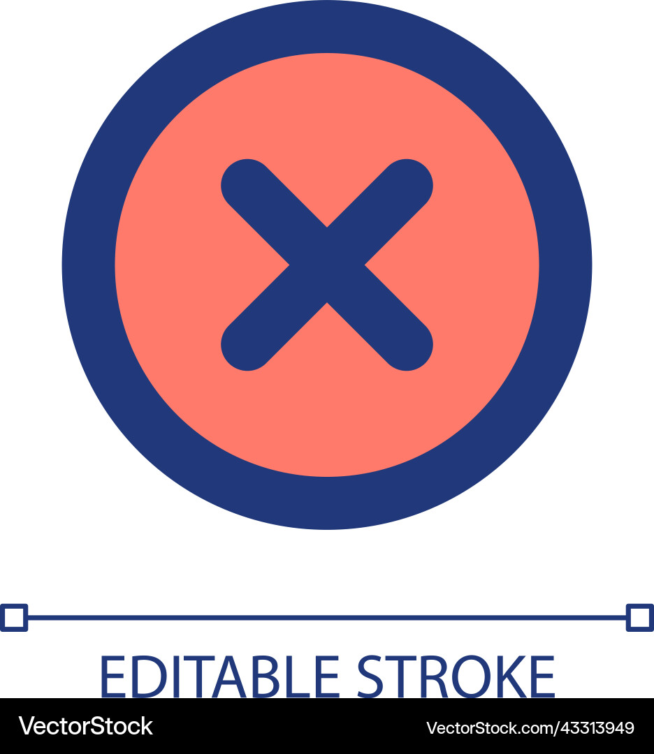 Delete button pixel perfect rgb color ui icon Vector Image