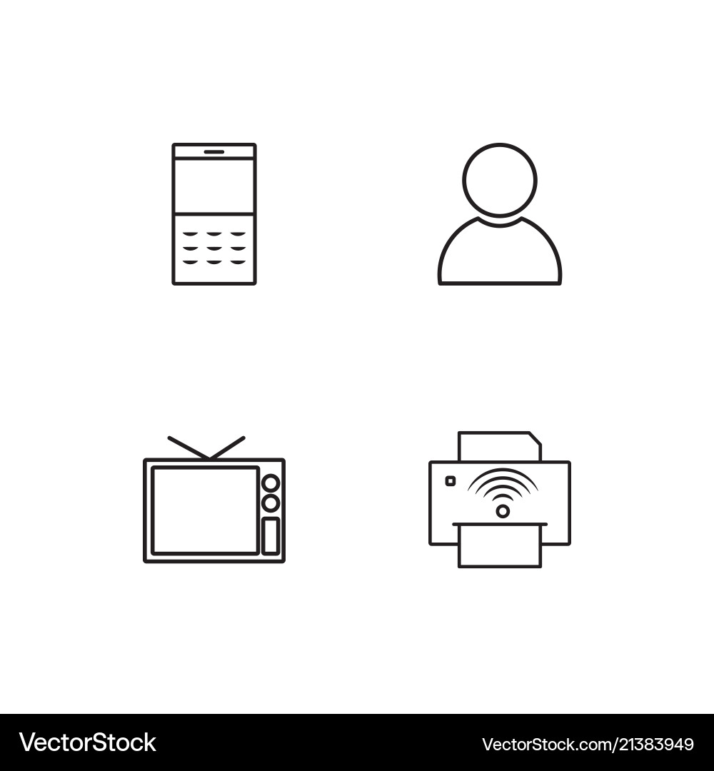 Electrical devices linear icons set simple vector image