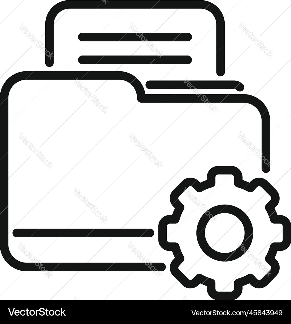 Folder technical document icon outline Vector Image