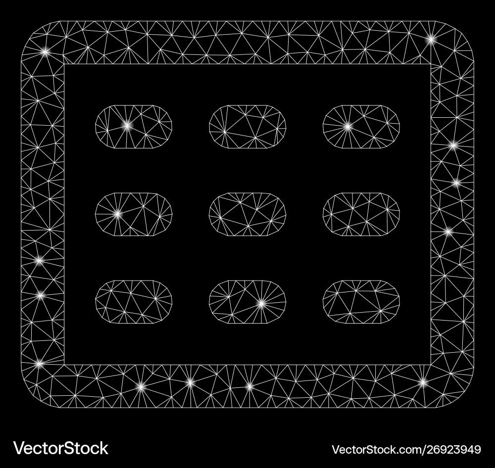 Glossy mesh 2d table grid with flare spots Glossy mesh 2d table grid with flare spots vector image