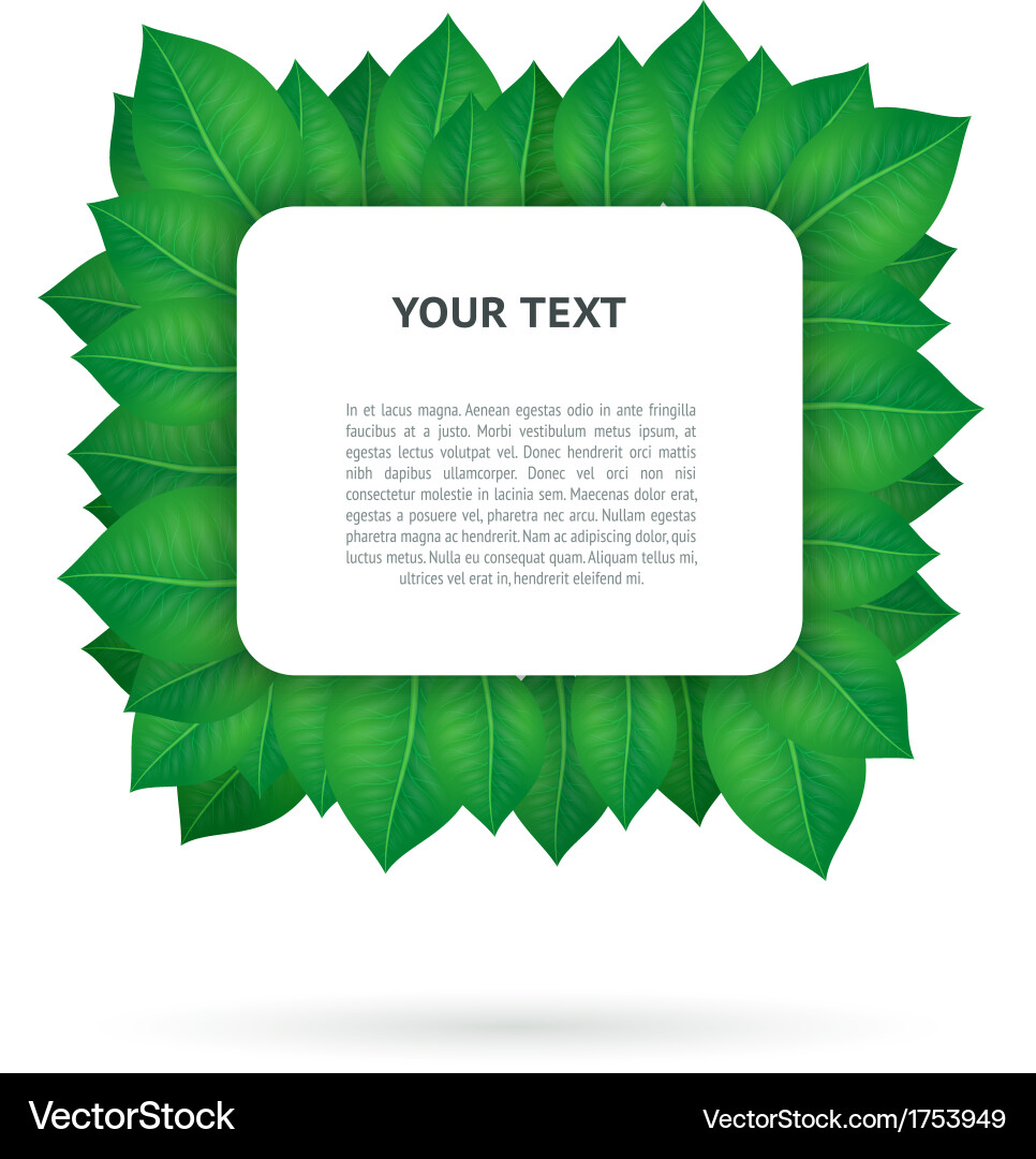 Green leaves frame Royalty Free Vector Image - VectorStock