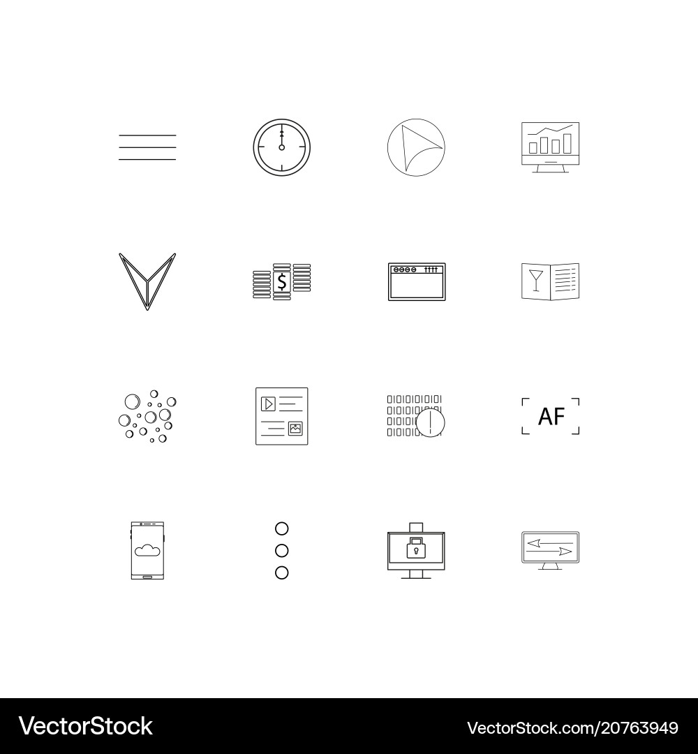 Internet of things linear thin icons set outlined vector image