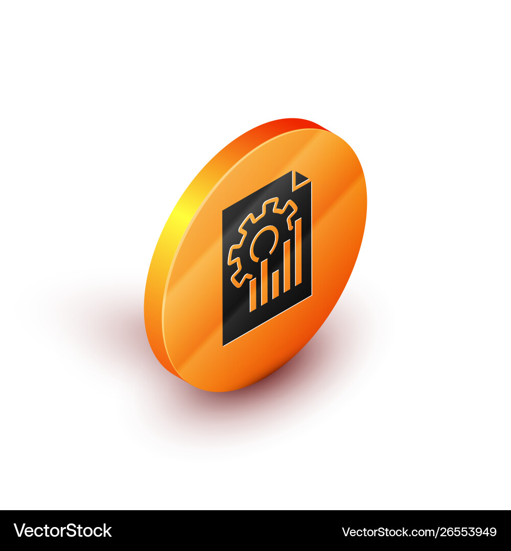 Isometric document with graph chart icon isolated Isometric document with graph chart icon isolated vector image