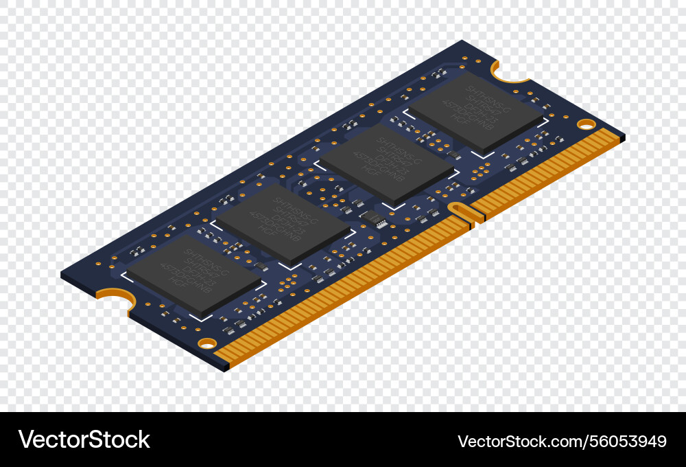 Isometric random access memory ram Isometric random access memory ram Vector Image