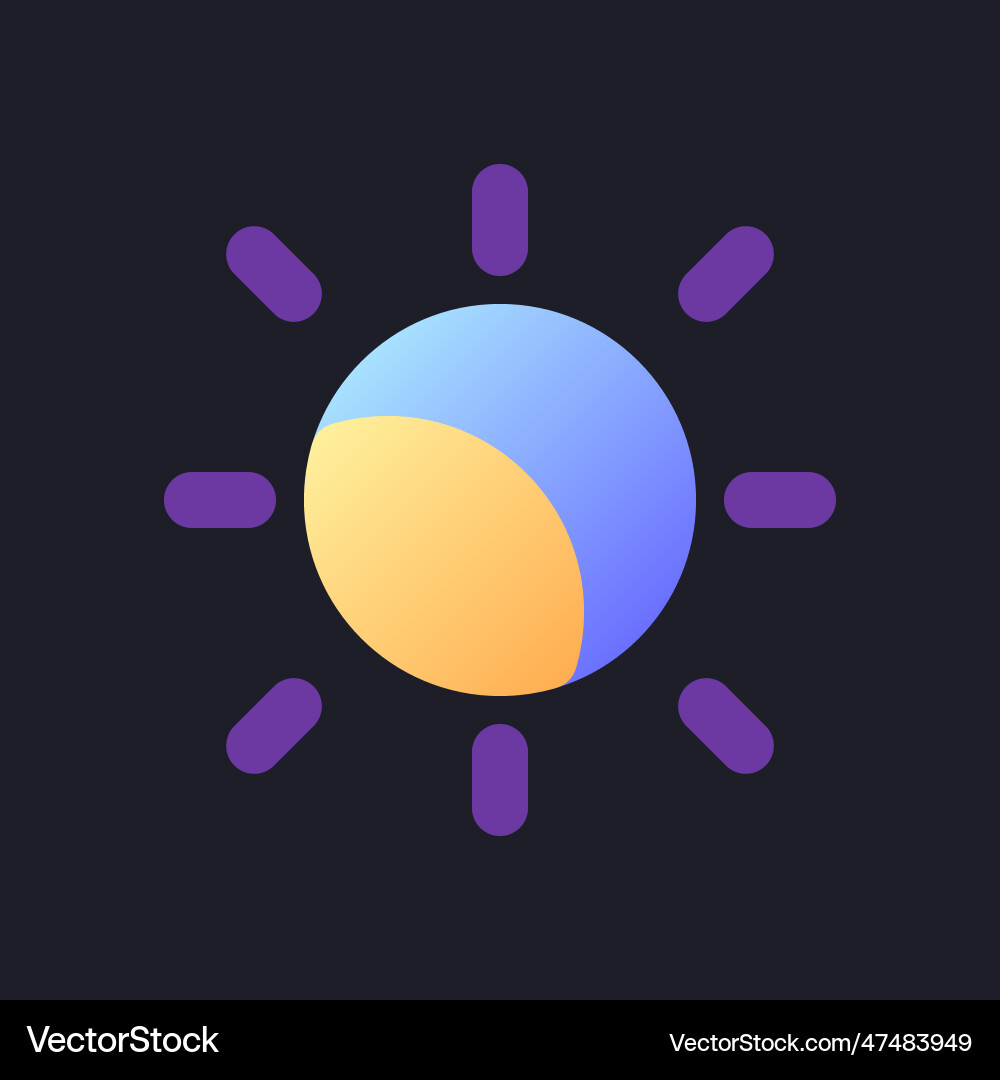 Lightness level flat gradient fill ui icon Lightness level flat gradient fill ui icon vector image