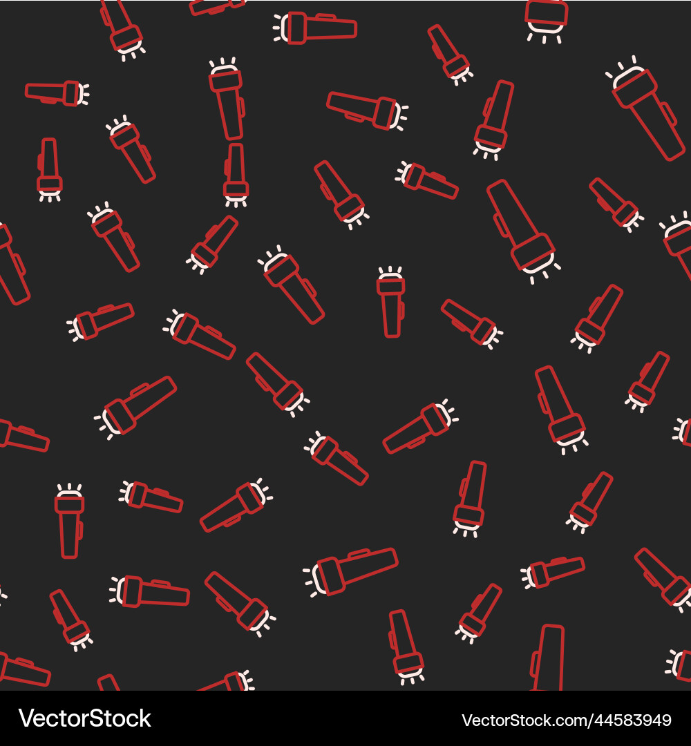 Line flashlight icon isolated seamless pattern Line flashlight icon isolated seamless pattern vector image