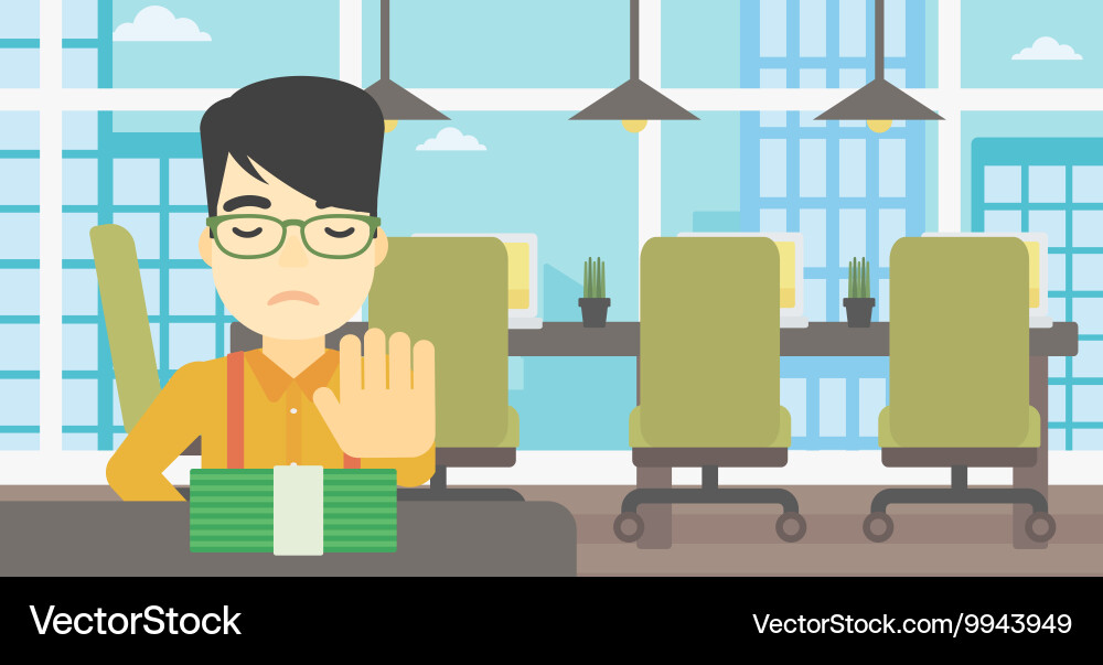 Man refusing bribe Vector Image