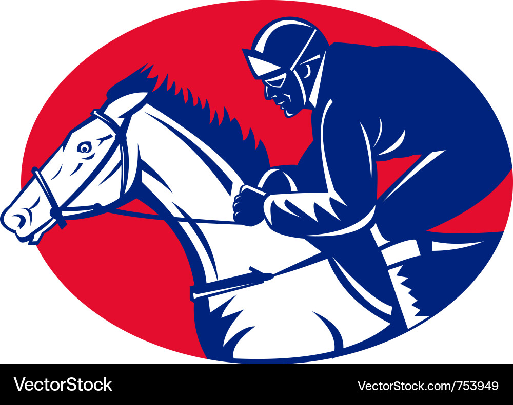 Retro Horse and Jockey Racing vector image
