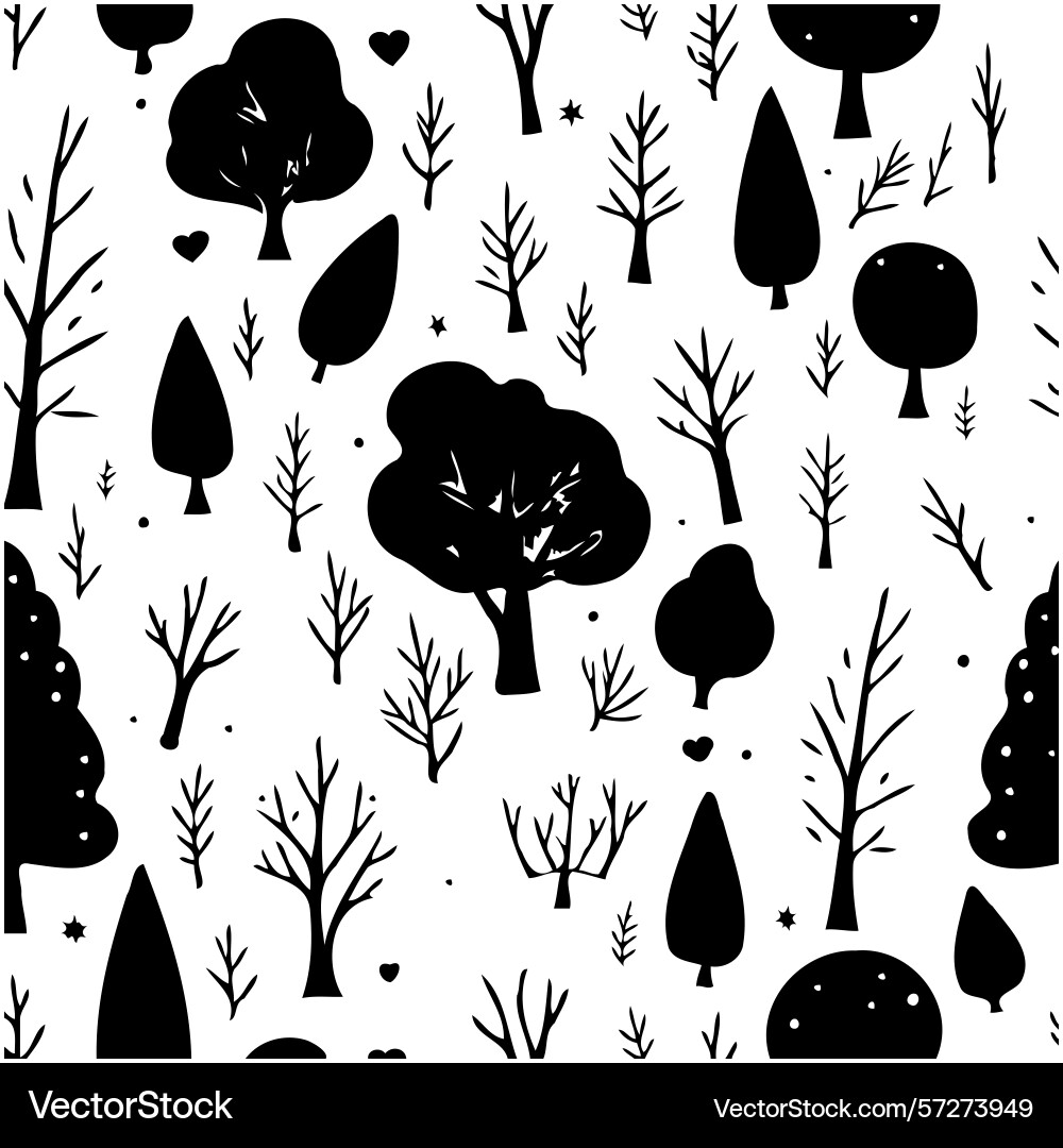 Seamless forest pattern with trees branches Vector Image