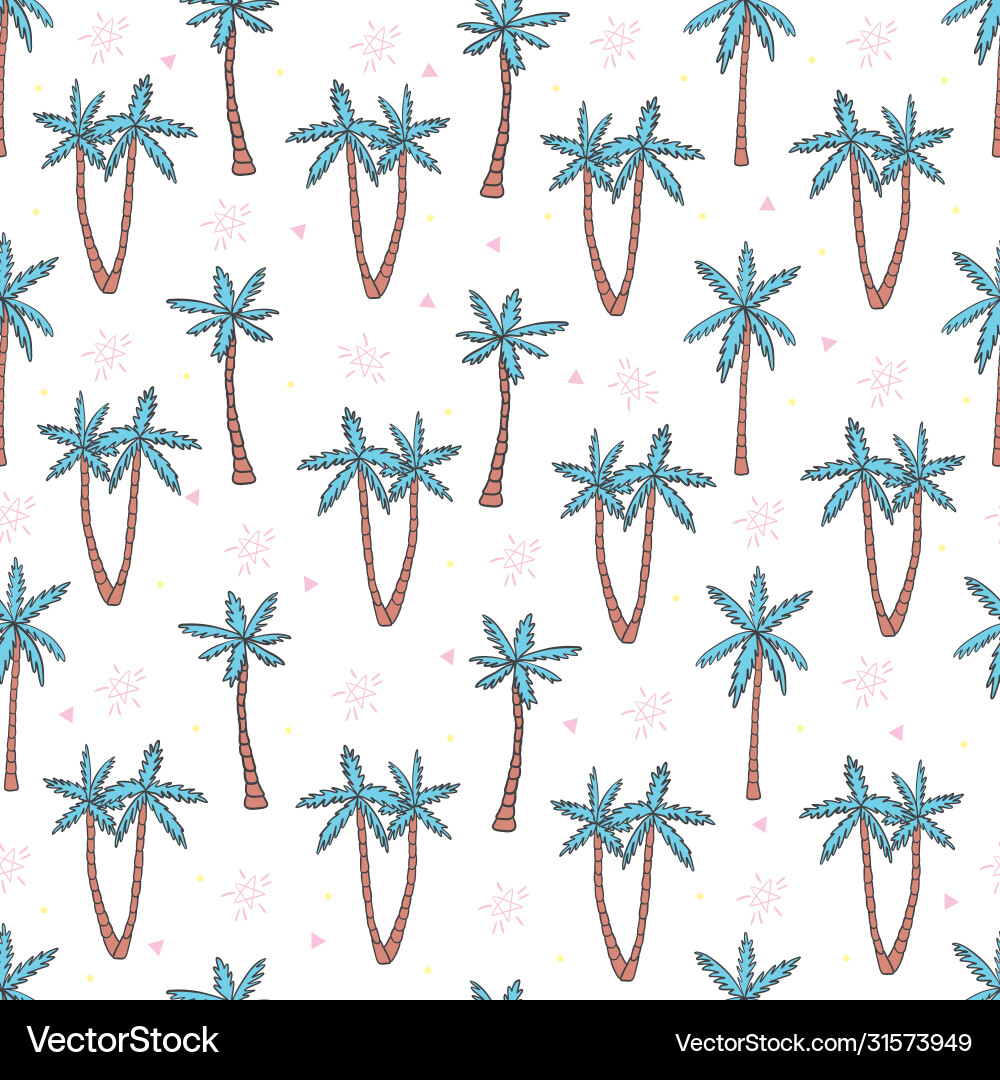 Seamless pattern with palm trees Seamless pattern with palm trees vector image