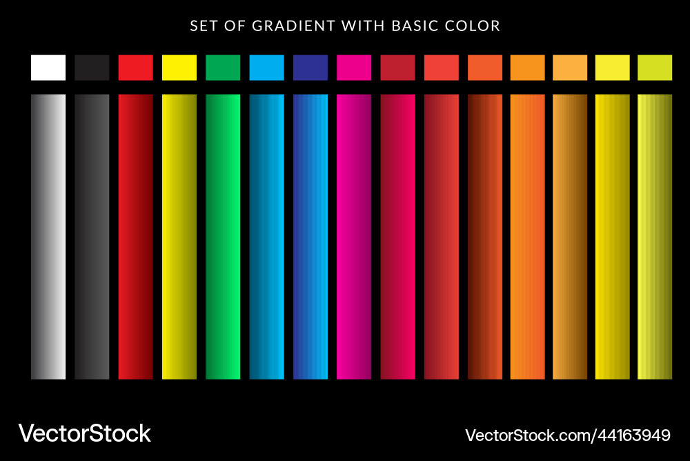 Set gradient with basic colorful collection Vector Image