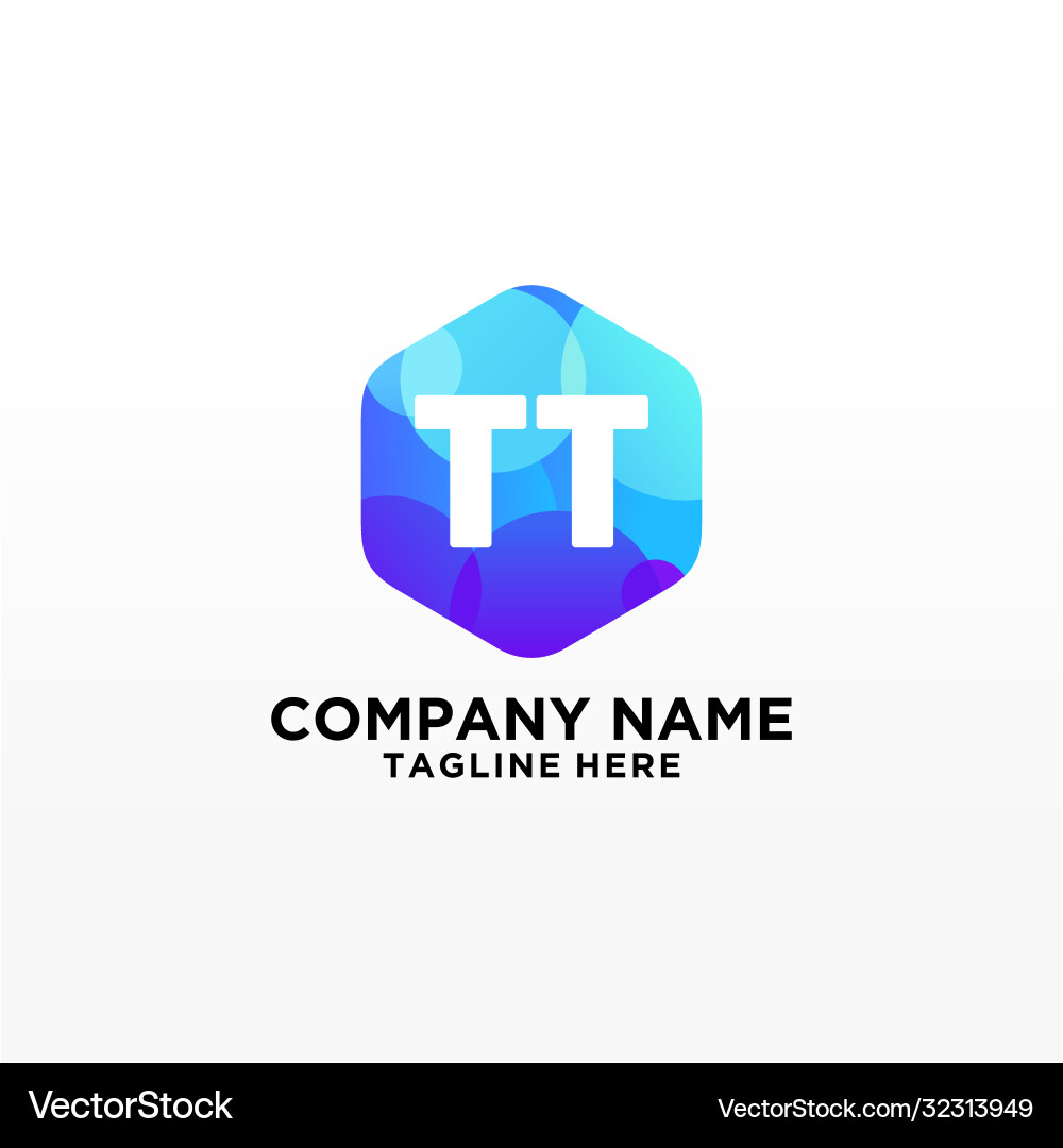 Tt initial logo with colorful circle template – Royalty-Free Vector ...