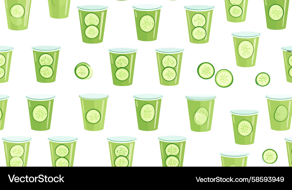 Vibrant pattern of refreshing green cucumber Vector Image