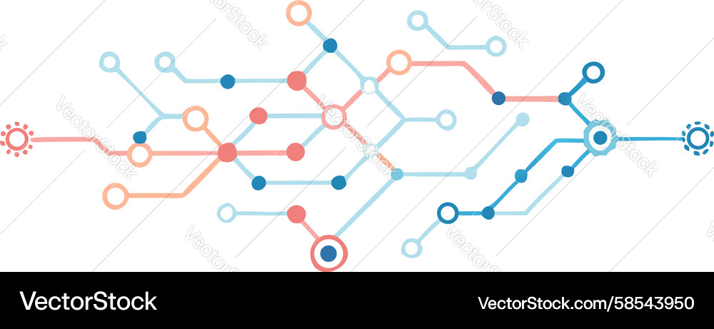 Abstract Circuit Node Pattern Vector Image