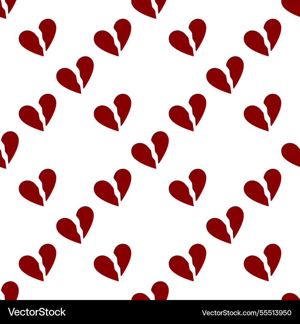 Broken heart concept seamless pattern Broken heart concept seamless pattern vector image