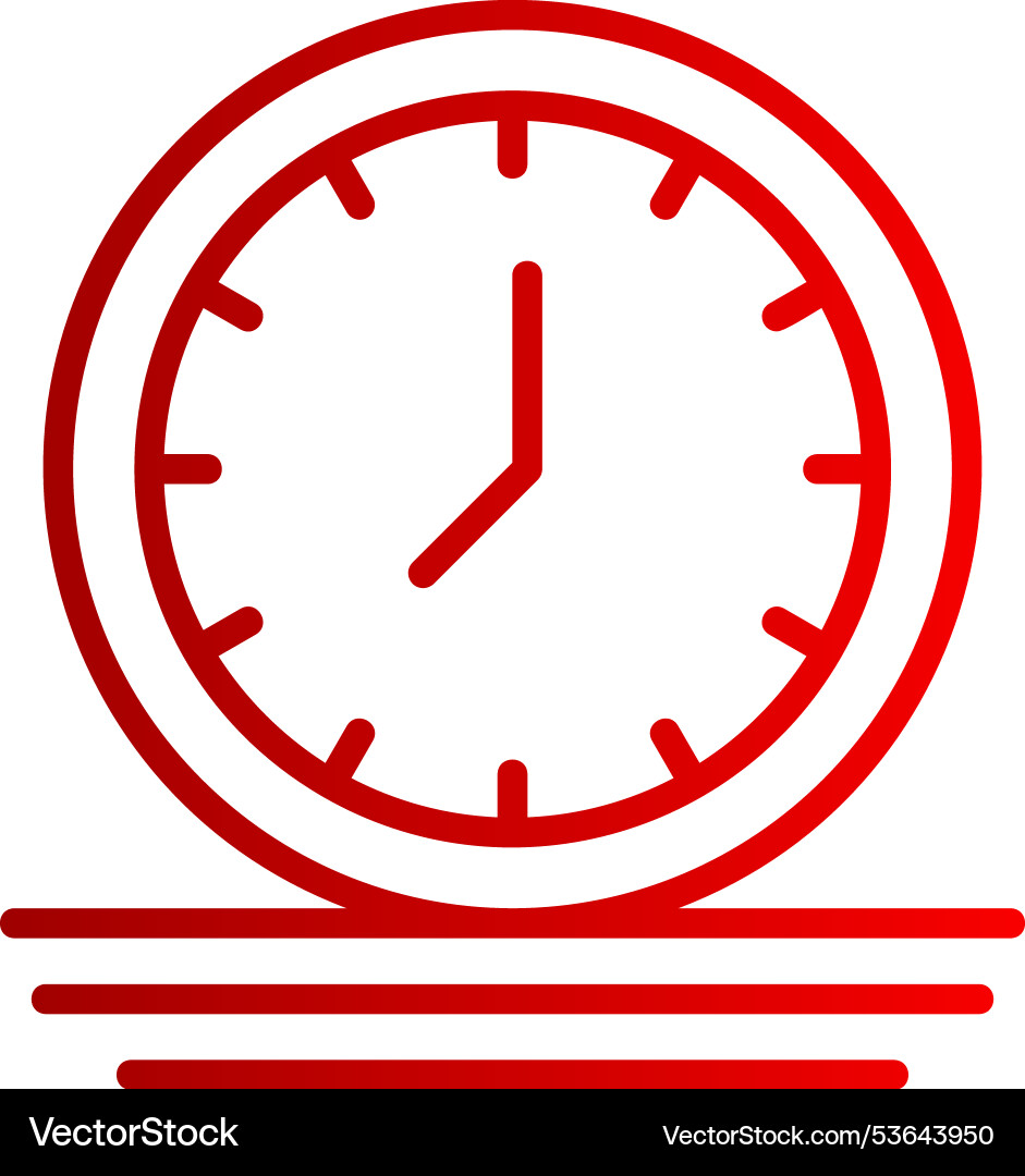 Clock line gradient icon Vector Image
