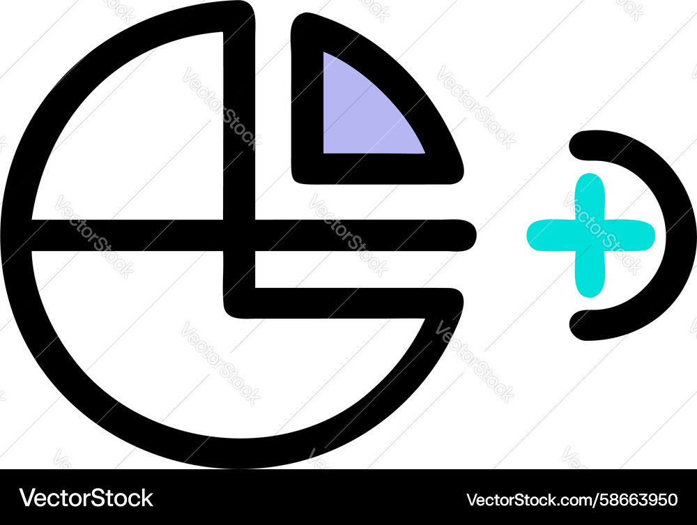 Data addition pie chart update icon design Vector Image