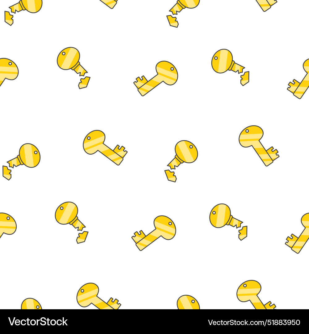 Different keys with keychain seamless pattern vector image