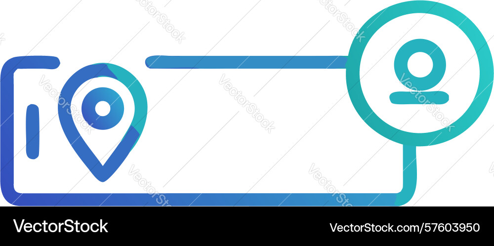 Gps tracking user location on map path icon Vector Image
