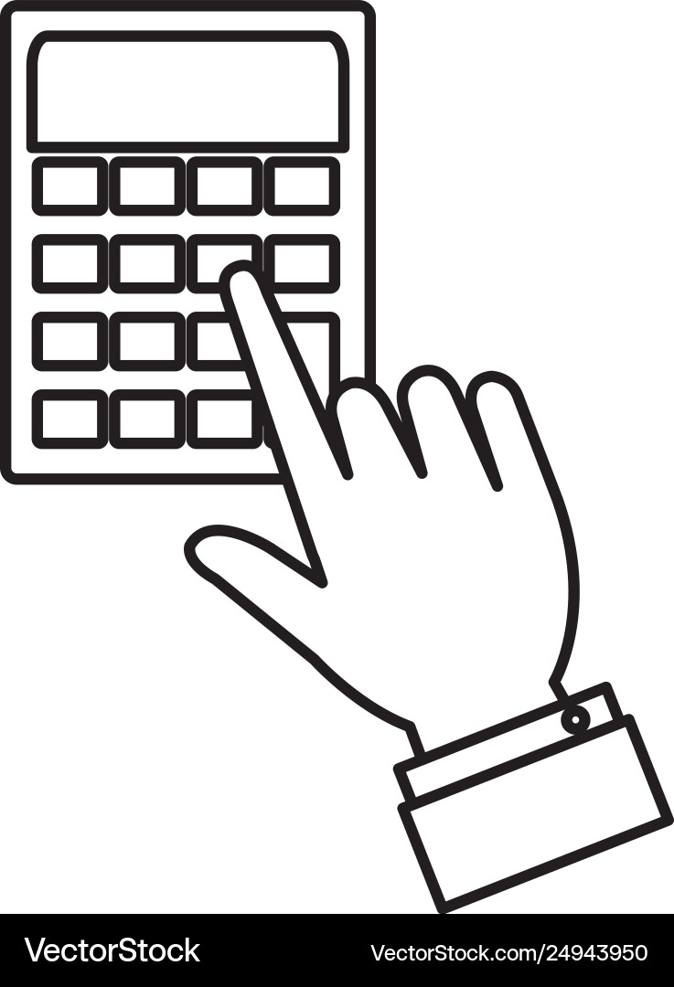 Hand user with calculator device isolated icon Hand user with calculator device isolated icon vector image