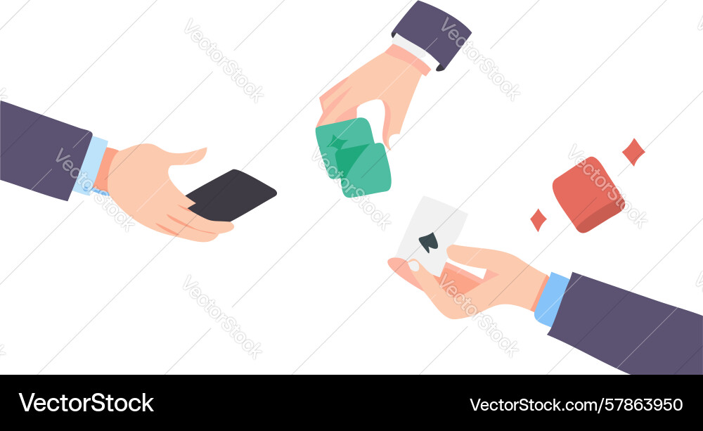 Hands exchanging information or objects design Vector Image