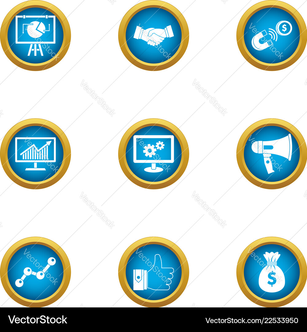 Information output icons set flat style Vector Image