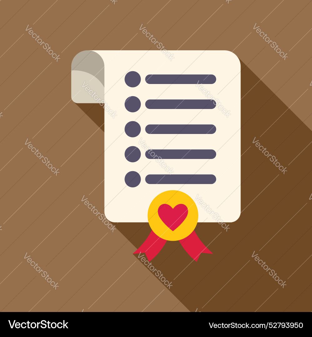 Marriage certificate displaying wedding vows Vector Image