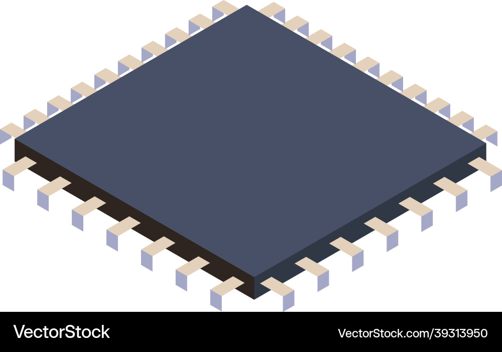 Microprocessor isometric icon Microprocessor isometric icon vector image
