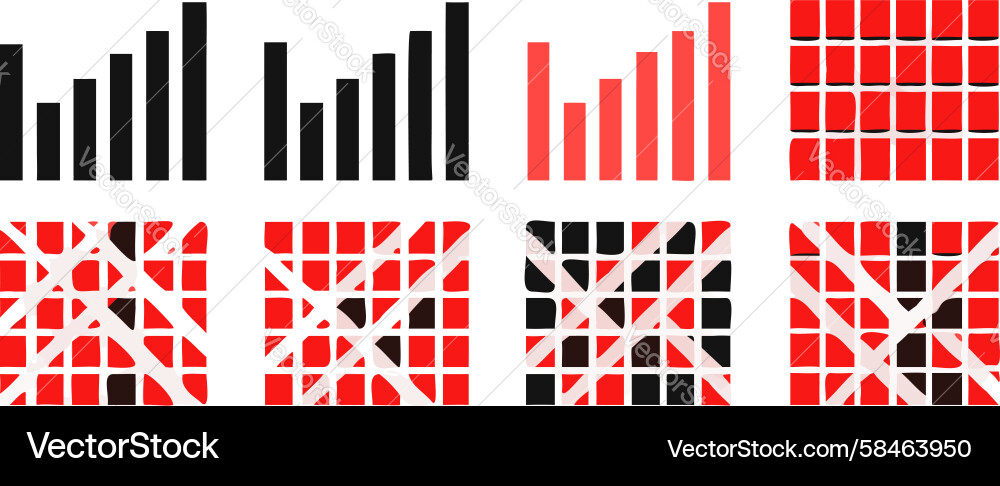 Monochrome Bar Grid Pattern Vector Image