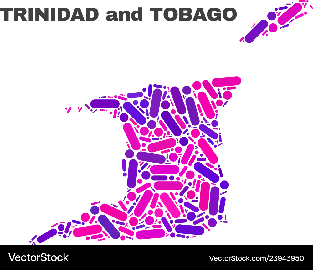 Mosaic trinidad and tobago map of dots lines Mosaic trinidad and tobago map of dots lines vector image