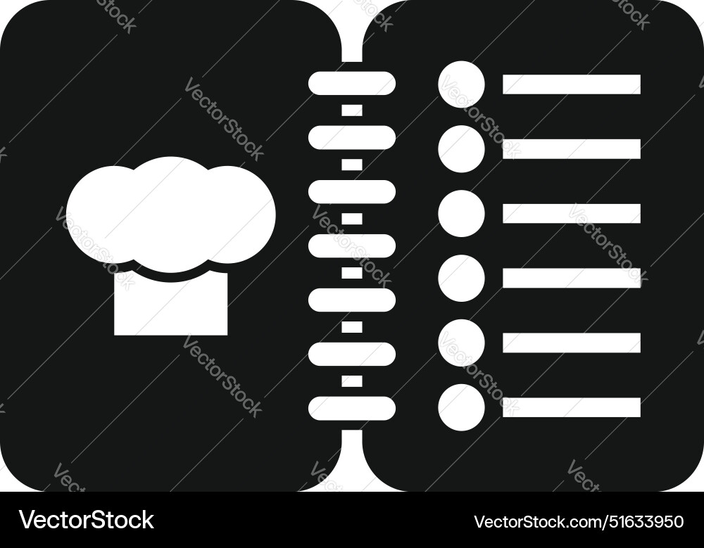 Open cookbook showing recipes for cooking Vector Image