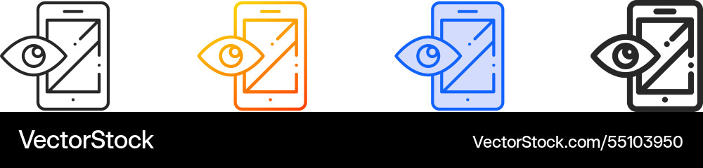 Preview iconthin linear gradient blue stroke Vector Image