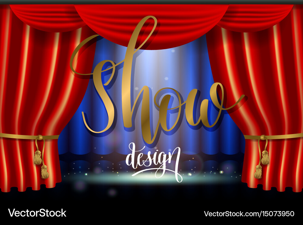 Red Curtain Spotlight Stage Vektorbild