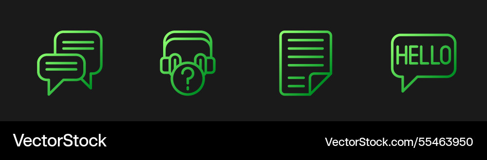 Set line file document speech bubble chat Set line file document speech bubble chat vector image