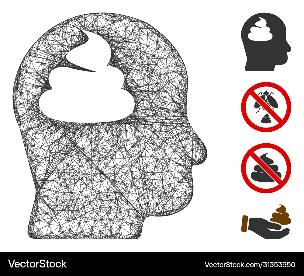 Shit brain web mesh Shit brain web mesh vector image