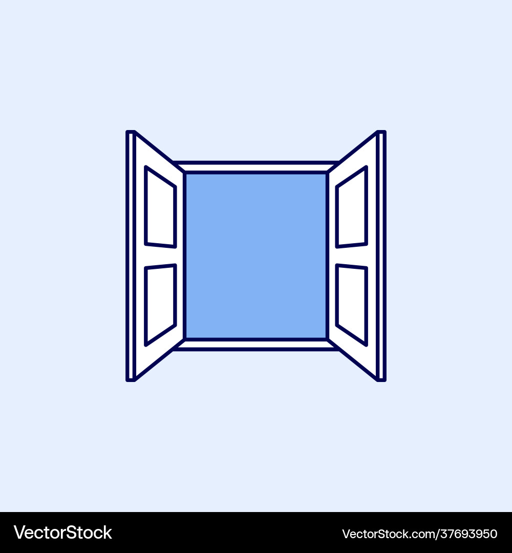Simple Open Window Icon vector image
