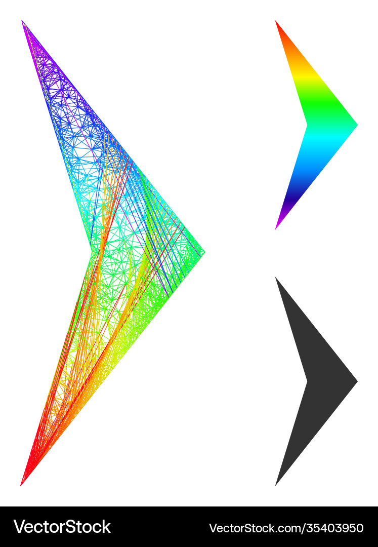 Spectral net mesh gradient arrowhead right icon Spectral net mesh gradient arrowhead right icon vector image