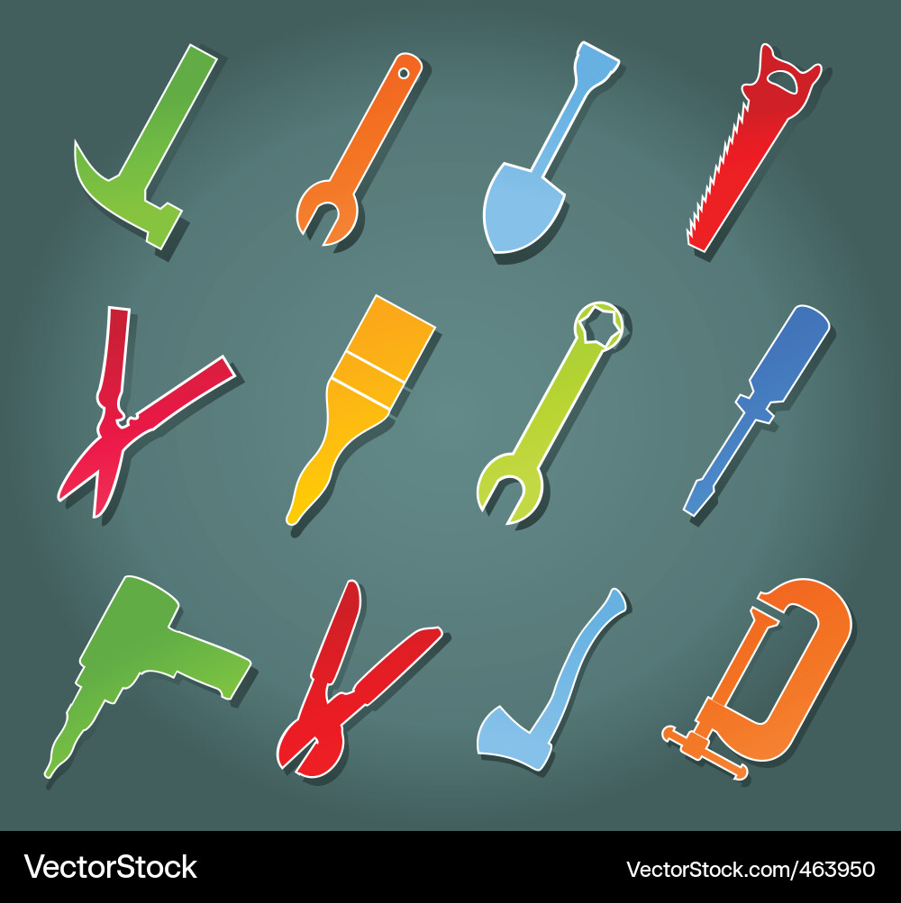 Tool Icons Set Vector Image